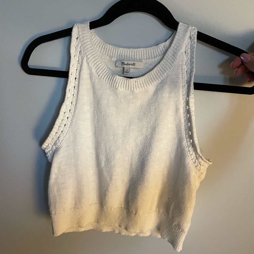 Madewell White Knit Tank Top